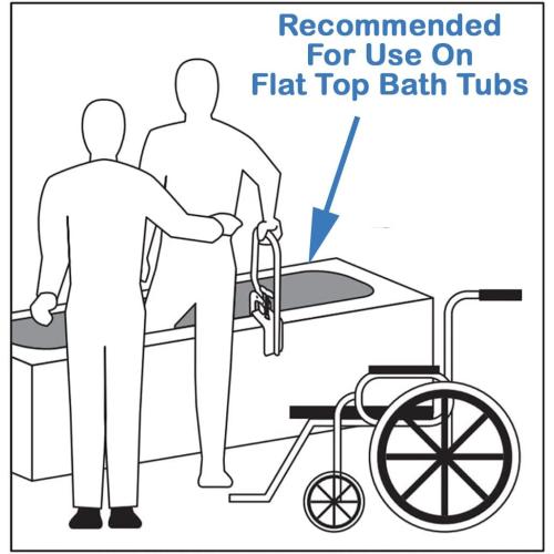 Carex White Bathtub Rail - Grab Bars for Bathroom, Bathtubs & Showers - Side Hand Grip Railing & Support - Shower Handle & Bath Tub Bar Clamps for Seniors & Elderly