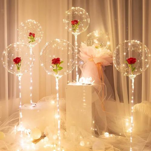 32 Sets Large Balloon Sticks with Big Cups, 15in Thickened Long Clear Bobo Balloon Holders for Anniversary Birthday Graduation Wedding Party Decorations