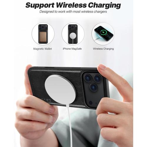 OCASE for iPhone 17 Pro Max Detachable Wallet Case, Black