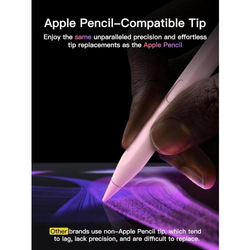 Stylus Pen for ipad 2018-2026, USB-C Fast Charging Pencil, Pixel-Perfect Tilt Sensitivity for iPad 11/10/9/8/7/6/A16, iPad mini 7/6/5, iPad Air M4/3/2 11/13/5/4/3, iPad Pro M5/4 13/12.9″/11″ Pink