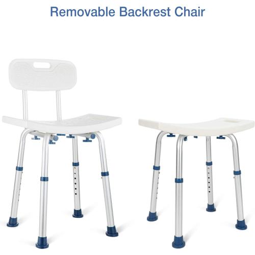GreenChief Shower Chair with Back Removable - Small Shower Stool for Inside Shower, Narrow Bathtub Chair, Adjustable Shower Seat for Seniors, Elderly, Handicap, Disabled (300 LBS)