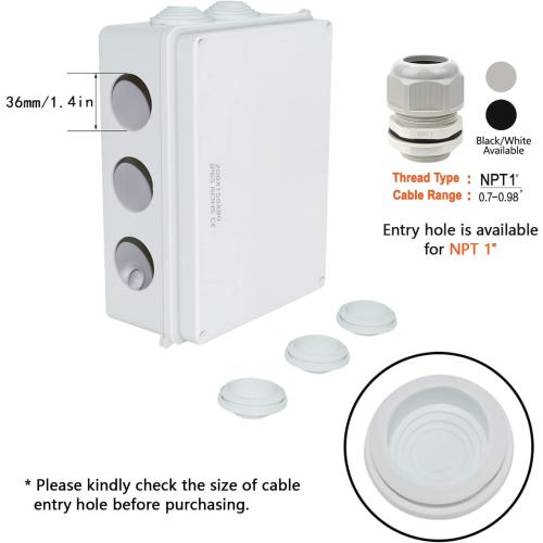LeMotech ABS Plastic Dustproof Waterproof IP65 Junction Box Universal Electrical Project Enclosure White 7.8 x 6.1 x 3.1 inch (200 x 155 x 80 mm)