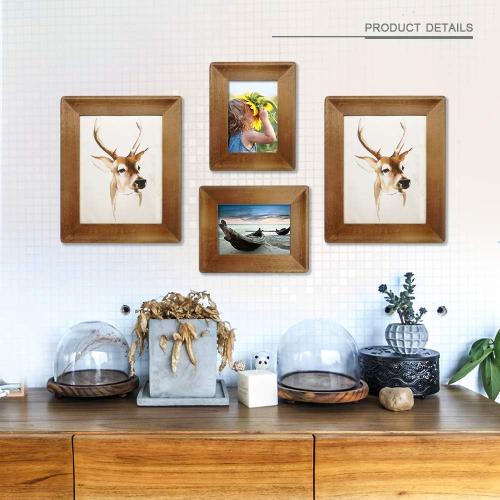 Rustic Picture Frames 11x14, Made of Brown Solid Wood for Wall Mounting Display Photos Diploma Certificate Award