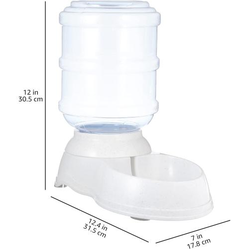 Amazon Basics Gravity Pet Water Dispenser for Cat and Dog, Easy to Clean, 135.3fl.oz Capacity, Small