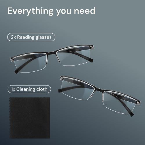 Gaoye 2.0 Executive Style Reading Glasses Men - Durable Readers with Blue Light Filtering- Comfortable Fit with TR90 Frames