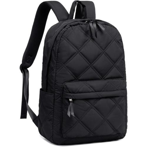 School Backpack for Teen Girls College Backpack Womens Laptop backpack Quilted Bookbags Elementary High School Laptop Bags Women Travel Casual Daypacks (Black)
