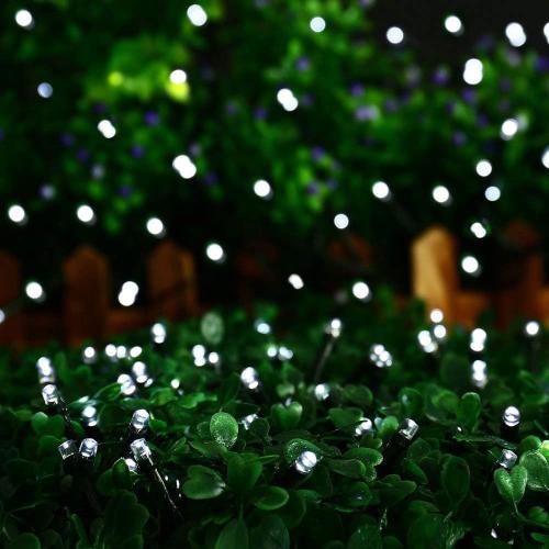 Joomer Battery Christmas Lights, 33ft 100LED Fairy Lights Battery Operated Timer 8 Modes Waterproof for Outdoor Home Garden Party Holiday Christmas Trees Decoration (White)