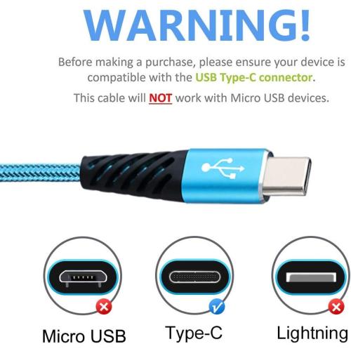 Bynccea USB C 10FT Type C Charger Cable 4-Pack Fast Charging Cord USB A to USB C Cell Phone Charger Nylon Braided Compatible with Samsung Galaxy S10 S9 S8 Note 10 9 Pixel LG V30
