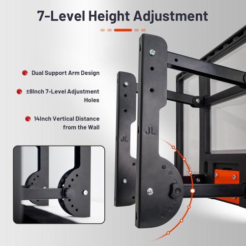 Efficraft Mini Basketball Hoop Indoor 25 Inch, Adjustable-Height Wall Mounted Hoop, Silent Basketball Backboard&Rim, Indoor Wall Basketball Hoop Shatter-Proof, Mini Hoop 2 Ball