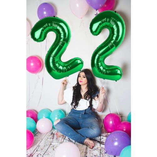 Numbers 22 Balloons, 22nd Dark Green Party Decorations for Girl Boys, 40 In Big 22nd Balloons for Engagement, Wedding, Celebration Party, Graduations, Photo Shoot