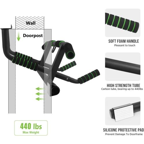 2026 Upgrade Multi-Grip Pull Up Bar with Smart Larger Hooks Technology - USA Original Patent, Designed, Shipped, Warranty