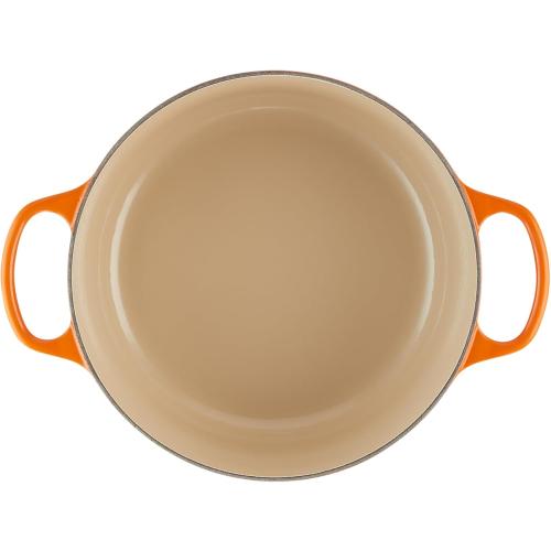 Le Creuset Enameled Cast Iron Signature Round Dutch Oven with Lid, 5.5 Quart, Flame color ivory