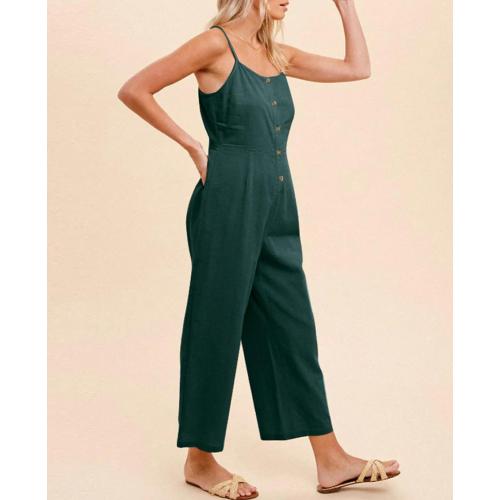 Size L......Womens Linen Cotton Overalls Straps Jumpsuits Casual Loose Jumpers 2025 Baggy Rompers