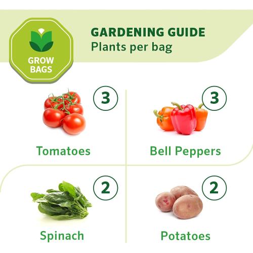 Coolaroo 2-Pack 10 Gallon Heavy Duty Plant Tomato Potato and Other Vegetables and Fruits Breathable Fabric Grow Planter Pot Bag with Handles, Desert Sand