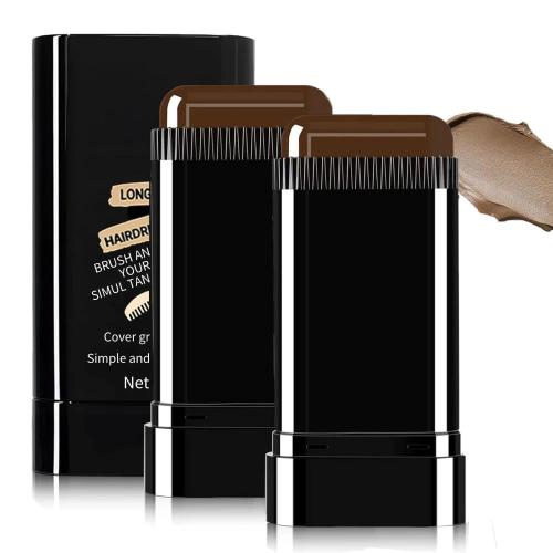 Safe and Convenient Comb Hair Dye Stick, White Hair Cover Stick, 2-in-1 Convenient Instant Dyeing, Waterproof and Sweat Proof, Quick Root Dressing (Black Brown) d