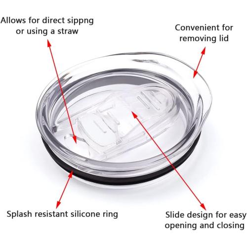 12oz stemless wine tumbler lid replacement (4 Pack)，2.9 inch diameter spill proof，for Sivaphe and Corkcicle Double-wall Stainless Steel Travel Coffee Mug