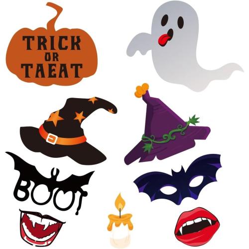 Halloween Photobooth Props,27 Pcs for Halloween Decorations,Selfie Props, Witch Photo Props