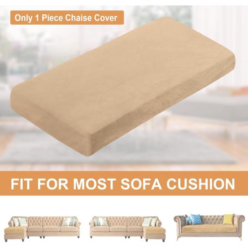 NAISI Sectional Couch Cover 1 Piece Velvet Separate Chaise Lounge Cover Soft Stretch Sofa Slipcovers for Left/Right Chaise Sectional Couch(Chaise Lounge,Camel)