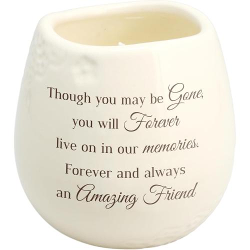 Pavilion Gift Company - Amazing Friend 8 oz Bereavement Candle, Memorial Gifts for Loss of Mother Father Friend Loved One, Remembrance, Condolences, Sympathy, 1 Count, Cream