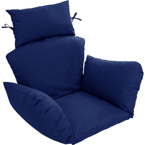 BLUE Egg Chair Cushion – Outdoor Hanging Chair Cushion, Replacement Cushions for Patio Swing, Waterproof, Fade- Resistant, Removable & Machine Washable Cover, Navy Blue