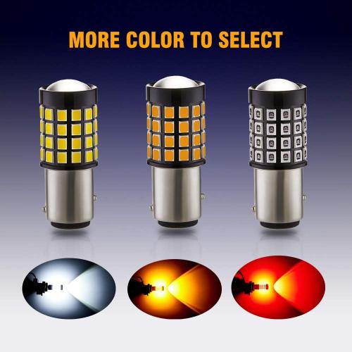 Antline 1157 LED Bulb Flash Strobe Red (2 Pack), 9-30V Super Bright 1600 Lumens 2057 2357 7528 52-SMD LED with Projector for Replacement, Flashing Strobe Brake Tail Stop Light Bulbs
