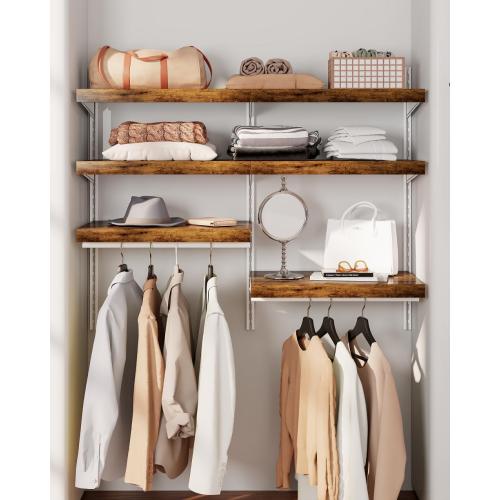 Set of 5 Size  38 W × 16 D Wire Rack Covers for Shelves – Engineered Wood Shelf Covers for Wire Shelving, Rustic Farmhouse Style for Pantry, Closet & Utility (5 Pack, 38 W × 16 D)