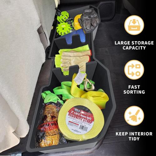MAXDOM Under Seat Storage Fit for (2007-2018) Chevy Silverado 1500/GMC Sierra 1500 (2007-2019) 2500HD 3500HD Crew Cab Rear Underseat Organizer Box