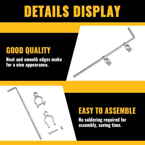 VIVIDA Gate Drop Rod 36 inch, Chain Link Drop Rod, Heavy Duty Cane Bolts Pin Latch for Single or Double Gate, Chain Link Fence Parts, for 1-3/8 Gate Post, 1 Pack