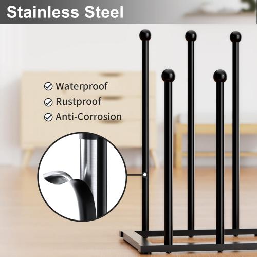 28.74 L x 9.84 W x 17.5 H pickpiff Free Standing Shoe Racks - Black Metal Boot Rack for Dorm Room, Closet, Entryway, Bedroom, Patio Outdoor, Hallway, Black, Shoe Storage Fit for 6 Pairs