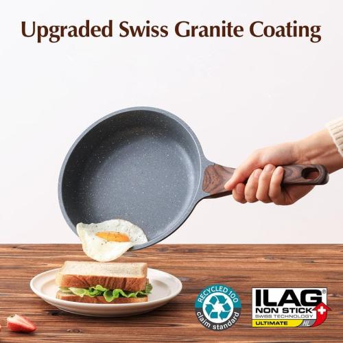 SENSARTE Nonstick Frying Pan Skillet with Lid, Omelet Pan with Cover, Healthy Cooking Chef's Pan, Kitchen Cooking Pan, Free of Intentionally Added PFOA/PFOS (12.5inch   Glass Lid)