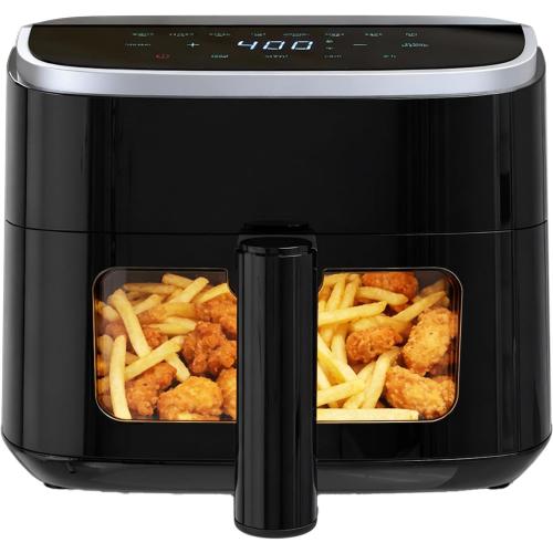 NEWBULIG Air Fryer，4QT Small AirFryer with Easy View Window and Interior Light, Digital Touchscreen with 8 Presets for Custom Cooking, Nonstick and Dishwasher Safe Basket, Black