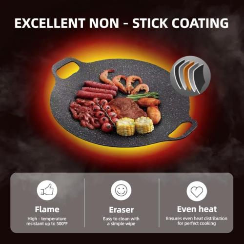 Grill pan,grill pan for indoor cooking,grill pans for stove tops,15 Round BBQ Griddle for Induction,Gas Stove, Electric Cooktop, Indoor or Outdoor Grilling.