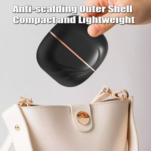 Mini Hair Straightener with 3-Temp Settings & Anti-Scald Shell, Fast Heating 30s Portable Hot Comb for Travel, Frizz Control for All Hair Types(Black)