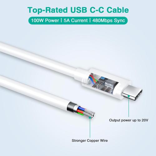 Charger for MacBook Pro/Air 13 14 15 16 inch M4 M3 M2 M1 2025 2024 2023 2022 2021 2020 2019, 100W USB C Laptop Charger Power Adapter with 6.6FT USB-C Charging Cable, Compact & Foldable