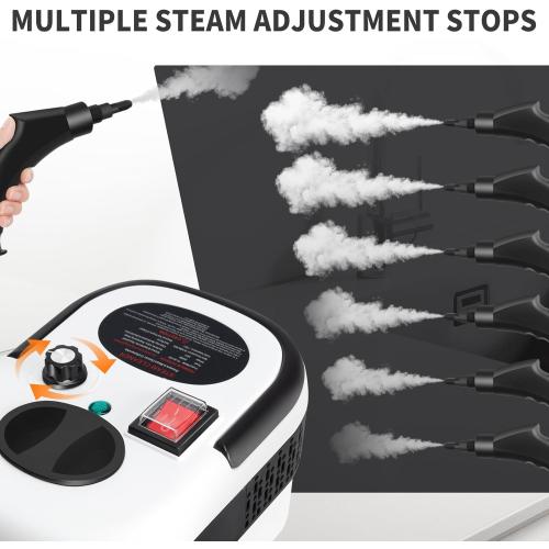 Steam Cleaner, 6-gears Adjustable, 15s Heat-Up, 1.29 Quarts Tank, Portable Steamer for Cleaning with 26 pcs Accessories, Steam Cleaner for Home,Dirt, Grease, Grout, Tile,Floor,Couch and Car