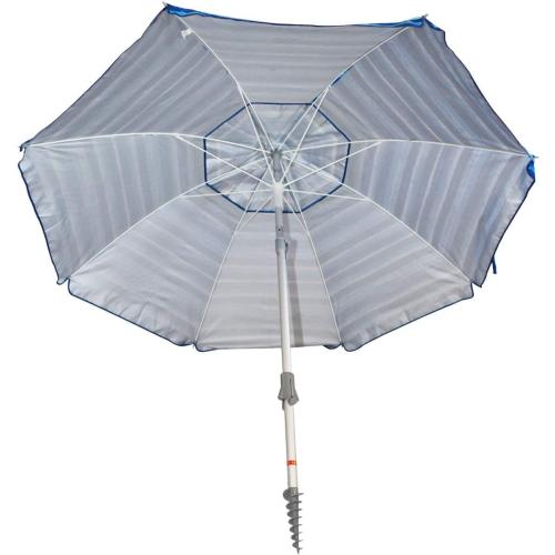 Tommy Bahama Sand Anchor 7 feet Beach Umbrella with Tilt and Telescoping Pole (Blue)