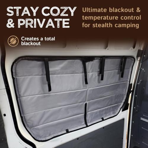 Living in a Bubble Insulated Blackout Sliding Door Window Cover for Mercedes Sprinter NCV3 & VS30, 2007-23, All-Weather Sprinter Van Accessories, Vanlife Must Have Sun Shade and Van Life Essentials