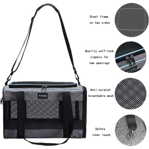 19x12x12 Inches GREY Vceoa Cat, Dog Carrier for Pets Up to 22 Lbs, Soft-Sided Cat Bag Animal Carriers Travel Puppy Carry As a Toy of Fabric Pet Home