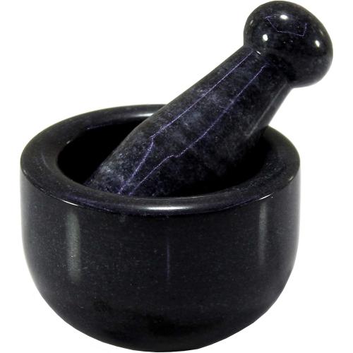 3 Black Natural Stone Mortar and Pestle Set as Spice, Medicine Grinder Masher - kharad, Khallad, Okhli and Musal