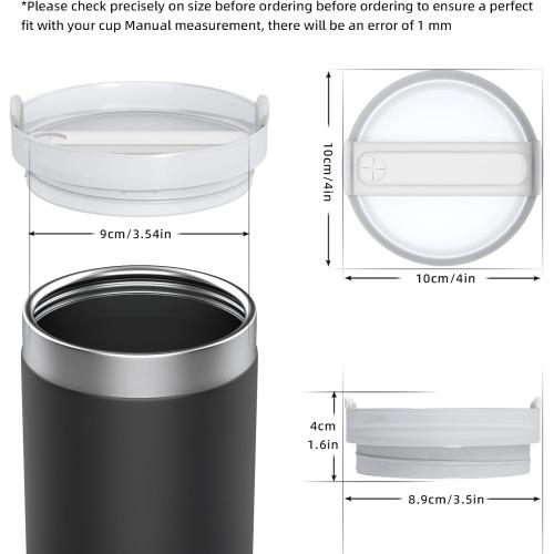 2 Pcs Replacement Tumbler Lid for Stanley 40 oz Cup, Dustproof Spill Proof Splash Resistant Tumbler Covers for Stanley and More Coffee Mugs (White)