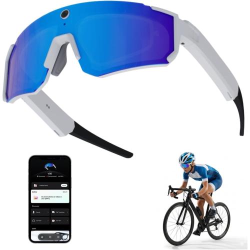 AI Smart Glasses with Camera 4K, Bluetooth Sunglasses for Outdoor Sports