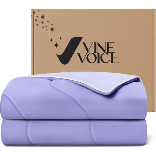 Cooling Comforter for Hot Sleepers, Twin 68x90, Light Purple