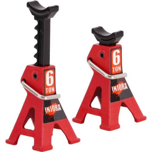 INJORA Mini Jack Stands Metal Adjustable Scale Jack Stands for 1/18 1/24 RC Crawler SCX24 AX24 TRX4M FCX24 Accessories, 13g/pcs