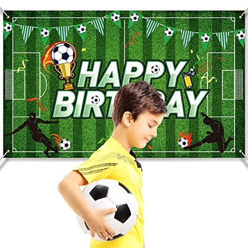 Tatuo Soccer Backdrop 43x71 Inch, Football Field Birthday Background