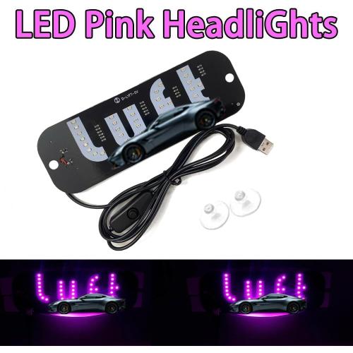 (Pink) LED Light Sign for Car, Taxi Sign Light Windshield Led Sign Car LED Decal with Suction Cups USB Plug for Cars, Trucks, SUVs，Driver Accessories for car，Bumper Stickers