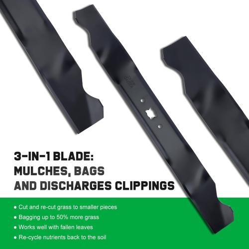 Black 21 inch Mulching Blade for Troy Bilt 942-0741A TB110 TB240 TB230 TB130 TB200 TB160 TB210 TB280ES TB320 TB115 TB220 MTD Cub Cade Craftsman 742-0741 742-0741A 942-0741 21 Deck Lawn Mower