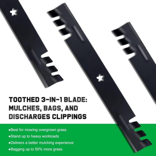 42 Inch Mower Mulching Blades for 134149 138971 Craftsman LT2000 LT1000 Poulan Pro Husqvarna 42 Deck Riding Lawn Mower Replace 532138971 532134149 138498 5-Point Star (2 Pack)