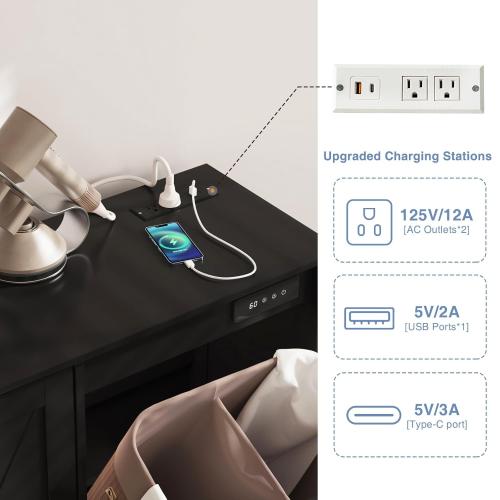 Color Black Double Tilt Out Trash Can Cabinet, 10 * 2 Gallon Garbage Trash Bin with Negative Ion and Deodorizing Function, Dog-Proof Storage Cabinet for Hidden Bathroom Laundry Hamper, Black