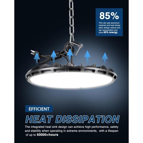 150W UFO LED High Bay Light - UL Listed, 5000K Daylight, 16,500LM, IP65 Waterproof for Warehouse/Factory/Workshop - High Bay LED Shop Lights Plug-and-Play with 7-Year Warranty (10-Pack 120V)