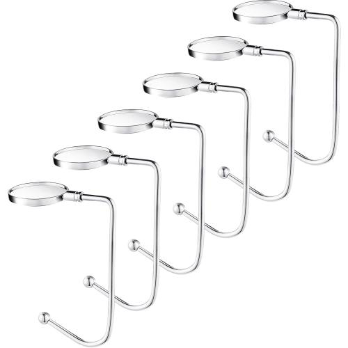 Christmas Stocking Holders for Mantle, Non-Slip Safety Fireplace Mantel Stocking Hooks with Separate Adhesive Strips, Silicone Pad Grip Hanger for Xmas Party Decoration (Silver,6)